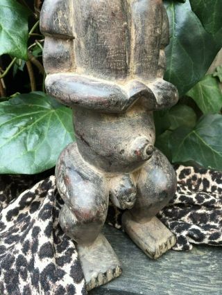 OLD VINTAGE CARVED AFRICAN ' TRIBAL FANG ' FIGURINE/STATUE - GABON 6