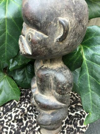 OLD VINTAGE CARVED AFRICAN ' TRIBAL FANG ' FIGURINE/STATUE - GABON 8