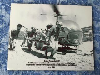 Vintage Bell Helicopter Model 47 - - Korean War American Troops - - 1953 - - 14 " X11 "