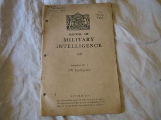 Unusual Old British Military Pw Intelligence Pamphlet A E Shaw Palestine 1946/7