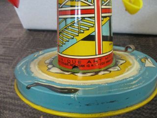 VINTAGE UNIQUE ART TIN LITHO WIND UP MUSICAL SAIL - WAY CAROUSEL 8