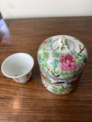 antique chinese famille rose wine warmer 3