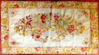 Antique Wool Needlepoint Rug,  France,  Mid 1800s