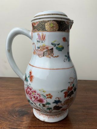 Antique 18thc Chinese Famille Rose Jar And Cover