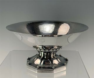 Authentic Georg Jensen Sterling Silver 181 A 4.  5 " Diameter Pedestal Dish Bowl