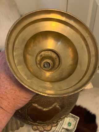 Estate Find: Large Antique Brass Eagle Sitting On Top Of The World 7