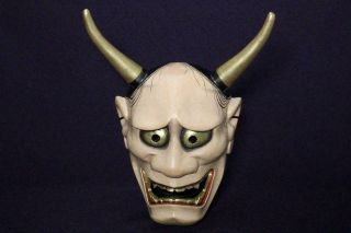 MSK87 Japanese old Wooden Hannya mask (female demon ' s) noh kyogen Kagura 11