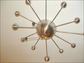 CHROME SOLAR SYSTEM SPUTNIK BALLS HANDS MID CENTURY CLOCK TELESCOPING 2