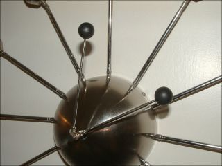 CHROME SOLAR SYSTEM SPUTNIK BALLS HANDS MID CENTURY CLOCK TELESCOPING 5