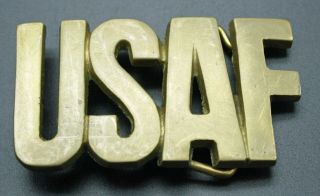 Vintage Usaf Brass Belt Buckle Air Force