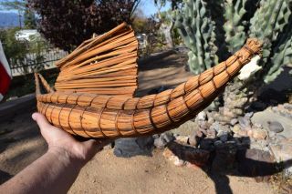 Vintage 1930s Peruvian Inca Reed Canoe Kon Tiki