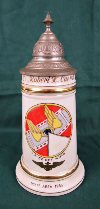 Vintage Korean War Era United States Navy Aircraft Carrier Souvenir Stein