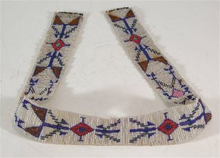 1920s Native American Sioux Indian Loom Beaded Strip / Loom Beaded Belt