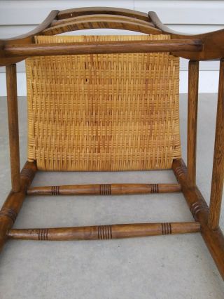 Vintage AntiquCane Woven Seat Wood Ladder back Dining Chair 12