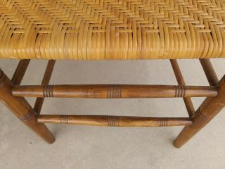 Vintage AntiquCane Woven Seat Wood Ladder back Dining Chair 6