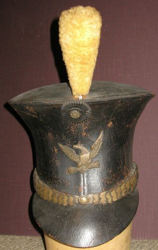 And Rare Bellcrown Shako,  1821 - 32,  Overall With Label