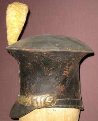 and Rare Bellcrown Shako,  1821 - 32,  Overall with Label 2