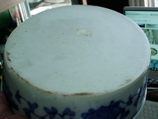 RARE ANTIQUE CHINESE EXPORT BLUE & WHITE CANTON DEEP DISH SERVING PLATTER N/R 9