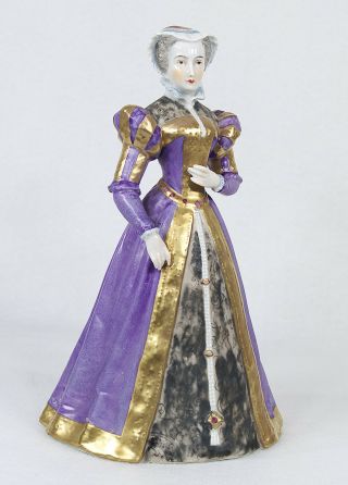 Antique French Sevres Porcelain Figure Of Mary Stuart / Mary I,  Queen Of Scots