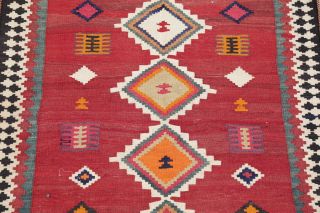 Fine Vegetable Dye Semi Antique Tribal 4x10 Wool Handmade Kilim Qashqai Rug RED 4