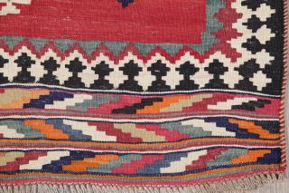 Fine Vegetable Dye Semi Antique Tribal 4x10 Wool Handmade Kilim Qashqai Rug RED 6
