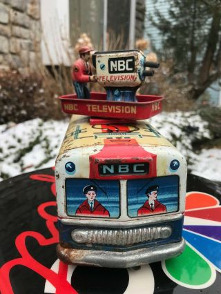 NBC RCA 1958 Vintage Television Truck Tin Litho TOY Rare 2