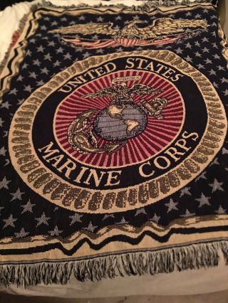 United States Marine Corps Usmc Military Insignia 50x60 Blanket