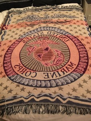 United States Marine Corps USMC Military Insignia 50x60 Blanket 2