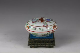19th Century,  A Rare‘famille - Rose’chinese Porcelain Seal Paste Box And Cover