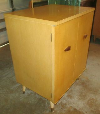 Vintage LP RECORD CABINET MCM Record Player Turntable Vinyl McCobb Spindle Legs 2