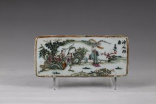 19th Century,  A Beautiful‘famille - Rose’chinese Porcelain Panel