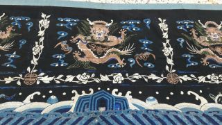 Antique chinese silk qing dynasty textile wall hanging bats dragon rank badges 2