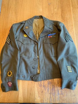 Ww2 Us Army Ike Jacket Uniform,  3rd Army Patch Size 38s Cool Cuff Patch