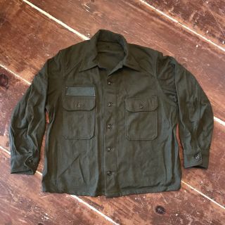 Vintage Us Military Army Korean War 50s Mens Xl Od Green Wool Field Shirt Jacket