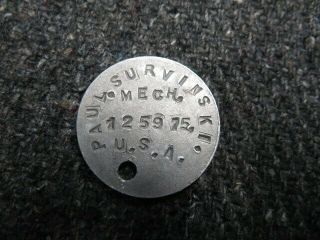 PAIR WWI US ARMY SOLDIER’S ID “DOG” TAGS - - MECHANIC 2