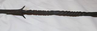 rare antique 1800s hand wrought iron wood Northwestern African Congo Chief spear 10