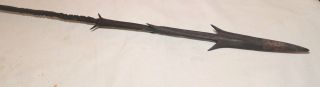 Rare Antique 1800s Hand Wrought Iron Wood Northwestern African Congo Chief Spear
