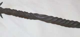 rare antique 1800s hand wrought iron wood Northwestern African Congo Chief spear 3