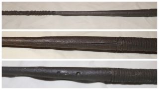 rare antique 1800s hand wrought iron wood Northwestern African Congo Chief spear 4