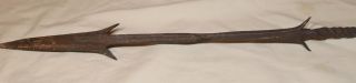 rare antique 1800s hand wrought iron wood Northwestern African Congo Chief spear 5