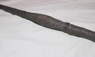 rare antique 1800s hand wrought iron wood Northwestern African Congo Chief spear 7