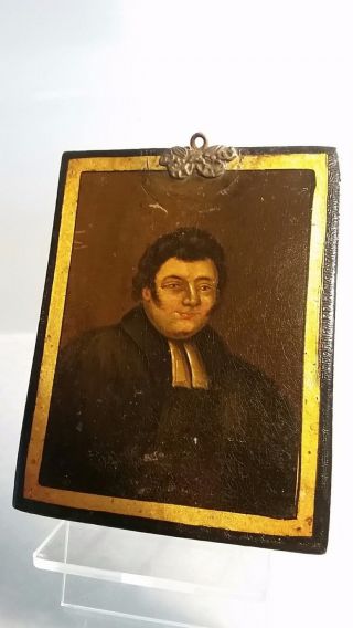 Miniature Art Portrait On Board Possibly From Georgian Period Circa 1820