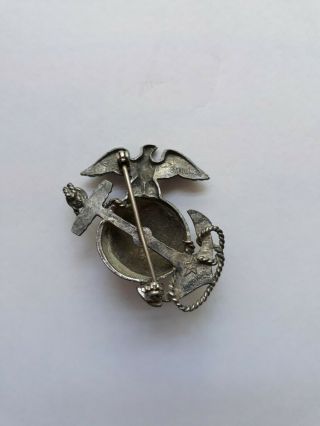 Vintage Rare WW2 USMC US Marine Corps EGA Sterling silver pin with 10K 2