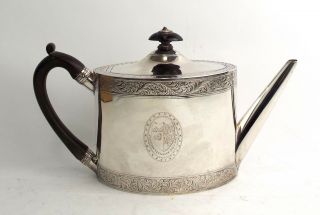 Teapot Sterling Silver Bright Cut Georgian Henry Chawner London 1790