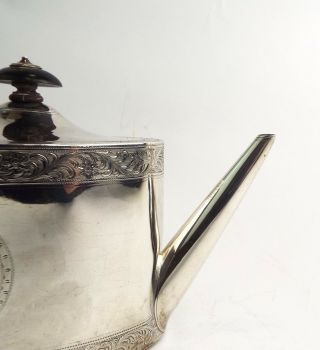 Teapot Sterling Silver Bright Cut Georgian Henry Chawner London 1790 2