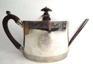 Teapot Sterling Silver Bright Cut Georgian Henry Chawner London 1790 3
