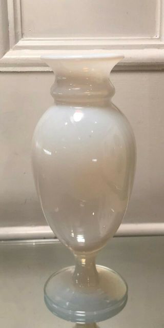 Rare Vintage Serves White Opaline Glass Vase