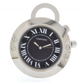 Santos De Cartier Travel Or Desk Round Alarm Clock