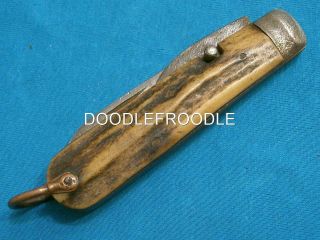 Vintage Sheffield Stag British Military Sailors Rope Jack Knife Knives Antique