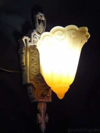 1920s Chicago Art Deco Bungalow - Slip Shade Sconces - Lincoln Lighting 8